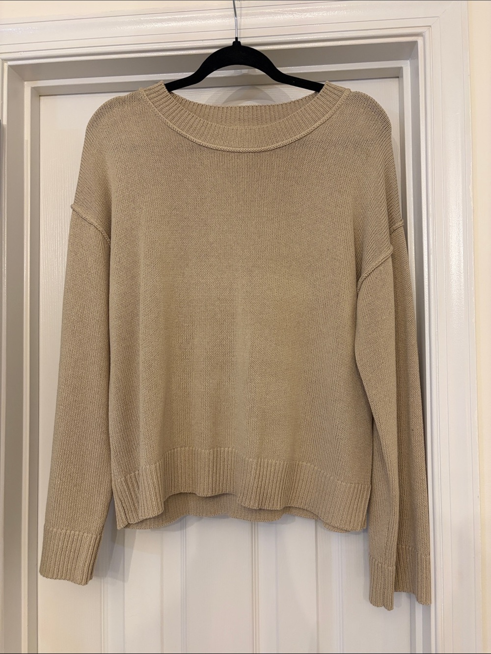 Max Studio Beige Crewneck Knit Sweater